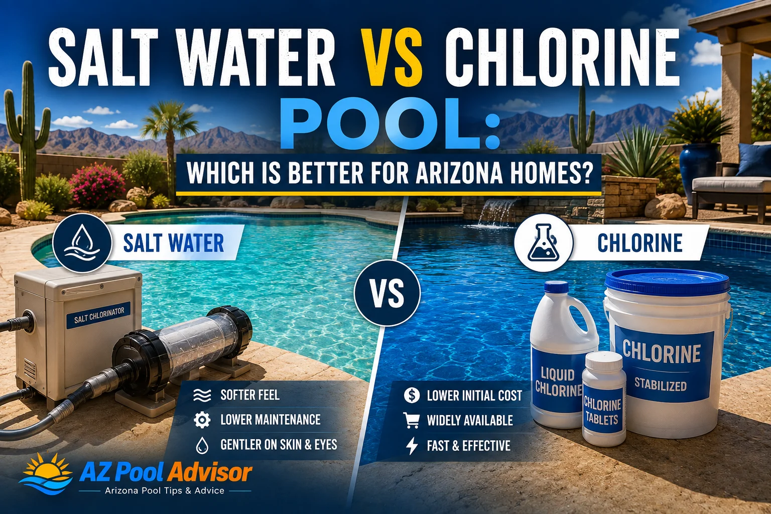 Salt Water vs Chlorine Pool: Which Is Better for Arizona Homes?
